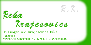 reka krajcsovics business card